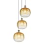 Innovations Lighting Brookhaven Sphere 3 Light 17" Wide Multi Light Pendant Antique Brass / Amber