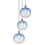 Innovations Lighting Brookhaven Sphere 3 Light 17" Wide Multi Light Pendant Antique Brass / Sapphire Blue
