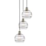 Innovations Lighting Rochester 3 Light 15" Wide Multi Light Pendant Antique Brass / Clear
