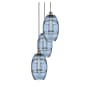 Innovations Lighting Vaz 3 Light 15" Wide Multi Light Pendant Antique Brass / Blue