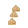 Innovations Lighting Woven Rattan 3 Light 19" Wide Multi Light Pendant Antique Brass / Natural / Multi-colored