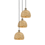 Innovations Lighting Woven Rattan 3 Light 19" Wide Multi Light Pendant Antique Brass / Natural