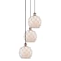 Innovations Lighting Farmhouse Rope 3 Light 15" Wide Multi Light Pendant Antique Copper / White Glass with White Rope