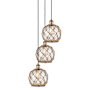 Innovations Lighting Farmhouse Rope 3 Light 15" Wide Multi Light Pendant Antique Copper / Clear Glass with Brown Rope