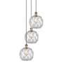 Innovations Lighting Farmhouse Rope 3 Light 15" Wide Multi Light Pendant Antique Copper / Clear Glass with White Rope