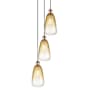 Innovations Lighting Brookhaven Almond 3 Light 13" Wide Multi Light Pendant Antique Copper / Amber