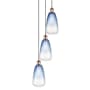 Innovations Lighting Brookhaven Almond 3 Light 13" Wide Multi Light Pendant Antique Copper / Sapphire Blue