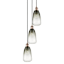 Innovations Lighting Brookhaven Almond 3 Light 13" Wide Multi Light Pendant Antique Copper / Slate
