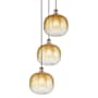 Innovations Lighting Brookhaven Sphere 3 Light 17" Wide Multi Light Pendant Antique Copper / Amber
