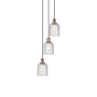 Innovations Lighting Bridal Veil 3 Light 12" Wide Multi Light Pendant Antique Copper / Clear