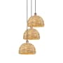 Innovations Lighting Woven Rattan 3 Light 19" Wide Multi Light Pendant Antique Copper / Natural / Multi-colored
