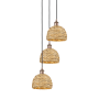Innovations Lighting Woven Rattan 3 Light 19" Wide Multi Light Pendant Antique Copper / Natural
