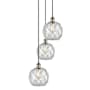 Innovations Lighting Farmhouse Rope 3 Light 15" Wide Multi Light Pendant Black Antique Brass / Clear Glass with White Rope