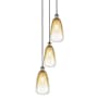 Innovations Lighting Brookhaven Almond 3 Light 13" Wide Multi Light Pendant Black Antique Brass / Amber