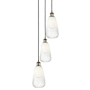 Innovations Lighting Brookhaven Almond 3 Light 13" Wide Multi Light Pendant Black Antique Brass / Opal
