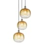 Innovations Lighting Brookhaven Sphere 3 Light 17" Wide Multi Light Pendant Black Antique Brass / Amber