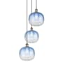 Innovations Lighting Brookhaven Sphere 3 Light 17" Wide Multi Light Pendant Black Antique Brass / Sapphire Blue