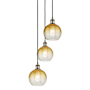 Innovations Lighting Brookhaven Globe 3 Light 15" Wide Multi Light Pendant Black Antique Brass / Amber