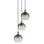 Innovations Lighting Brookhaven Globe 3 Light 15" Wide Multi Light Pendant Black Antique Brass / Slate