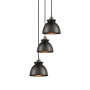 Innovations Lighting Adirondack 3 Light 15" Wide Multi Light Pendant Black Antique Brass / Matte Black