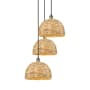 Innovations Lighting Woven Rattan 3 Light 19" Wide Multi Light Pendant Black Antique Brass / Natural / Multi-colored