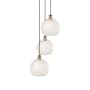 Innovations Lighting White Mouchette 3 Light 17" Wide Suspension Multi Light Pendant Brushed Brass