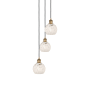 Innovations Lighting White Mouchette 3 Light 13" Wide Suspension Multi Light Pendant Brushed Brass