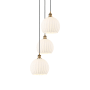 Innovations Lighting White Venetian 3 Light 17" Wide Suspension Multi Light Pendant Brushed Brass