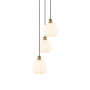 Innovations Lighting White Venetian 3 Light 15" Wide Suspension Multi Light Pendant Brushed Brass