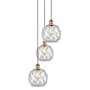 Innovations Lighting Farmhouse Rope 3 Light 15" Wide Multi Light Pendant Brushed Brass / Clear Glass with White Rope