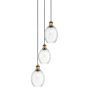 Innovations Lighting Preston 3 Light 13" Wide Multi Light Pendant Brushed Brass / Clear