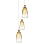 Innovations Lighting Brookhaven Almond 3 Light 13" Wide Multi Light Pendant Brushed Brass / Amber
