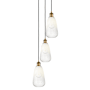 Innovations Lighting Brookhaven Almond 3 Light 13" Wide Multi Light Pendant Brushed Brass / Opal