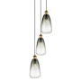 Innovations Lighting Brookhaven Almond 3 Light 13" Wide Multi Light Pendant Brushed Brass / Slate