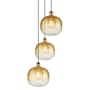 Innovations Lighting Brookhaven Sphere 3 Light 17" Wide Multi Light Pendant Brushed Brass / Amber