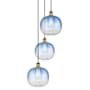 Innovations Lighting Brookhaven Sphere 3 Light 17" Wide Multi Light Pendant Brushed Brass / Sapphire Blue