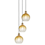 Innovations Lighting Brookhaven Globe 3 Light 15" Wide Multi Light Pendant Brushed Brass / Amber
