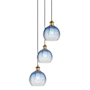 Innovations Lighting Brookhaven Globe 3 Light 15" Wide Multi Light Pendant Brushed Brass / Sapphire Blue
