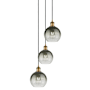 Innovations Lighting Brookhaven Globe 3 Light 15" Wide Multi Light Pendant Brushed Brass / Slate