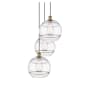 Innovations Lighting Rochester 3 Light 19" Wide Multi Light Pendant Brushed Brass / Clear