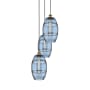 Innovations Lighting Vaz 3 Light 15" Wide Multi Light Pendant Brushed Brass / Blue