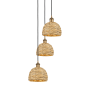 Innovations Lighting Woven Rattan 3 Light 19" Wide Multi Light Pendant Brushed Brass / Natural