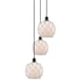 Innovations Lighting Farmhouse Rope 3 Light 15" Wide Multi Light Pendant Matte Black / White Glass with White Rope