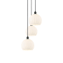 Innovations Lighting White Venetian 3 Light 17" Wide Suspension Multi Light Pendant Matte Black