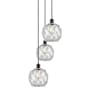 Innovations Lighting Farmhouse Rope 3 Light 15" Wide Multi Light Pendant Matte Black / Clear Glass with White Rope