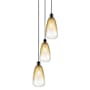 Innovations Lighting Brookhaven Almond 3 Light 13" Wide Multi Light Pendant Matte Black / Amber