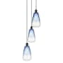 Innovations Lighting Brookhaven Almond 3 Light 13" Wide Multi Light Pendant Matte Black / Sapphire Blue