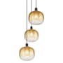 Innovations Lighting Brookhaven Sphere 3 Light 17" Wide Multi Light Pendant Matte Black / Amber
