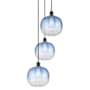 Innovations Lighting Brookhaven Sphere 3 Light 17" Wide Multi Light Pendant Matte Black / Sapphire Blue