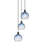 Innovations Lighting Brookhaven Globe 3 Light 15" Wide Multi Light Pendant Matte Black / Sapphire Blue